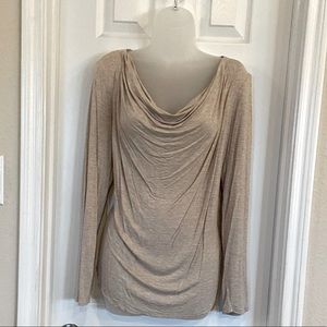 Apt. 9 Essentials Beige Shirt Cowl Neck XL